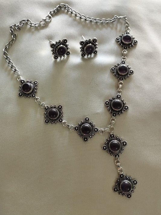 Black Stone Necklace set