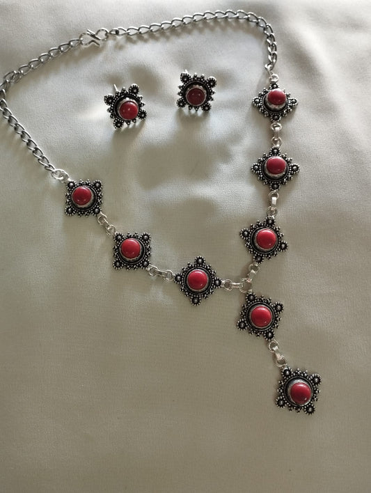 Red Stone Necklace set