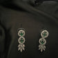 Silver and Emerald American Diamond style Necklace set