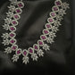 Silver and Ruby American Diamond style Necklace set