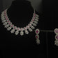 Silver and Ruby American Diamond style Necklace set