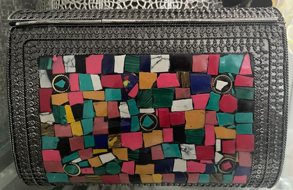 Mosaic Metal Sling Bag/Clutch
